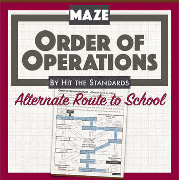 Preview of Order of Operations Maze - Alternate Route to School math activity PEMDAS