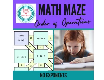 Preview of Order of Operations Maze (Without Exponents): Print and Digital (Google slide)