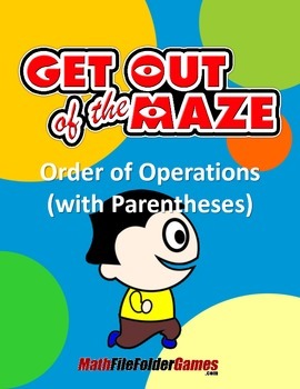 Preview of Order of Operations Maze WITH Parentheses/Brackets but WITHOUT Exponents