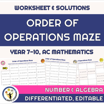 Preview of Order of Operations Maze's (Differentiated)