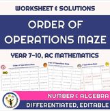 Order of Operations Maze's (Differentiated)