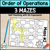 Order of Operations Practice Maze Activity for PEMDAS