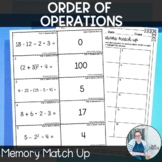 Order of Operations Memory Matching Activity TEKS 6.7a CCS