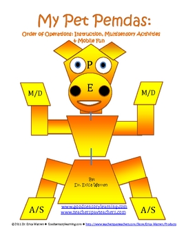 Preview of Order of Operations: My Pet Pemdas Lesson/Activity/Mobile