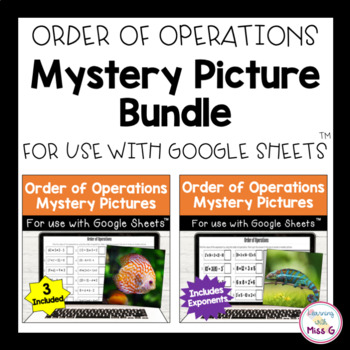 Preview of Order of Operations Mystery Picture Activity Bundle for Google Classroom