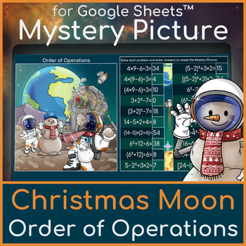 Preview of Order of Operations | Mystery Picture Christmas on the Moon