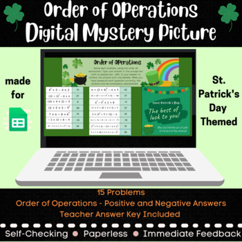 Preview of Order of Operations - Mystery Picture - St. Patrick's Day Themed