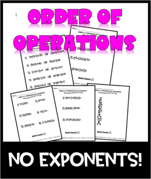Preview of Order of Operations! NO EXPONENTS