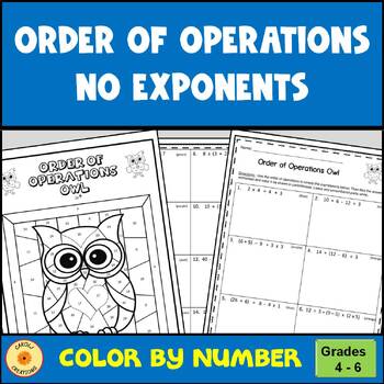 Preview of Order of Operations No Exponents Color By Number Worksheet And Easel Assmt