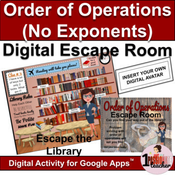 Preview of Order of Operations No Exponents | Digital Escape Room