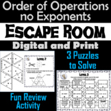 Order of Operations Activity: Escape Room Math Game (PEMDA
