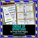Order of Operations No Prep Note Pages