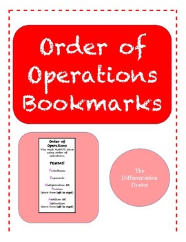 Preview of Order of Operations Notebook Bookmark