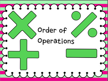 Preview of Order of Operations Notes
