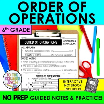 Preview of Order of Operations & Practice | Operations Guided Notes | +Interactive Notebook