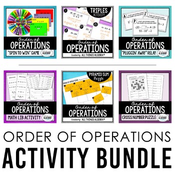 Preview of Order of Operations Activities Bundle