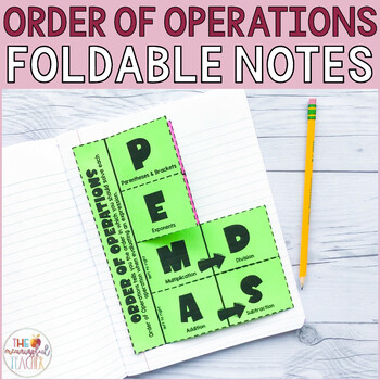 Preview of Order of Operations Notes for Interactive Notebook PEMDAS Foldable