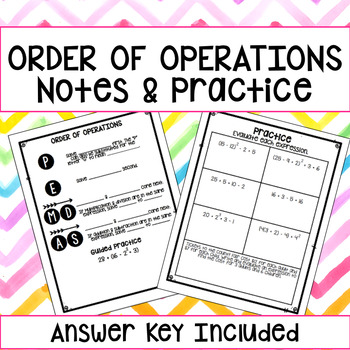 Preview of Order of Operations Notes & Guided Practice
