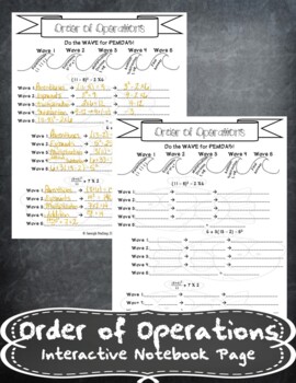 Preview of Order of Operations Notes Handout + Distance Learning