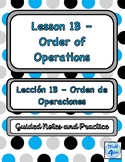 Order of Operations Notes & Practice for ELLs | ENGLISH AN