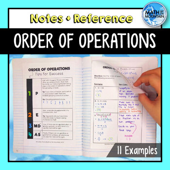 Preview of Order of Operations Notes & Reference Sheet for Interactive Notebook