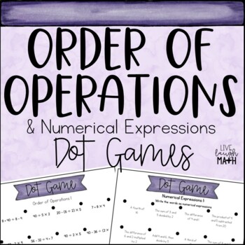 Preview of Order of Operations & Numerical Expressions Math Centers: Dot Games