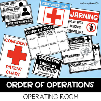 Preview of Order of Operations Operating Room Classroom Transformation BUNDLE