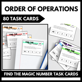 Preview of Order of Operations: Magic Number Task Cards