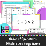 Order of Operations (PEMDAS) Bingo Bonanza, Math Games, Wh