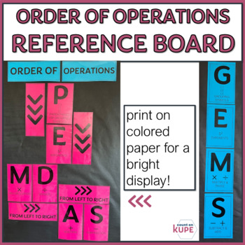 Preview of Order of Operations PEMDAS or GEMS Bulletin Board Posters