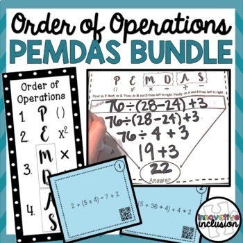 Preview of Order of Operations PEMDAS Bundle | Worksheets, Assessments, Visuals, & More!