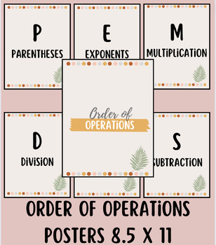 Preview of Order of Operations - PEMDAS - Classroom Poster Decor