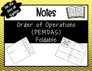 Preview of Order of Operations (PEMDAS) Foldable