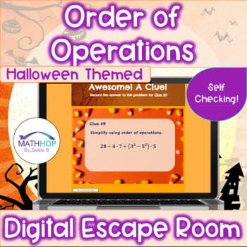 Preview of Order of Operations (PEMDAS) Halloween Themed Digital Escape Room