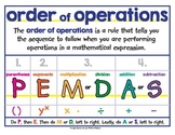 Order of Operations - PEMDAS - Poster