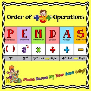 Order Of Operations Pemdas Anchor Charts 8 5 X 11 In 11 X 17 In