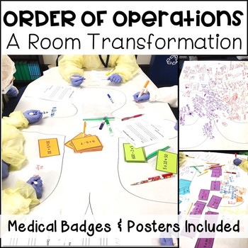 Preview of Order of Operations PEMDAS Room Transformation Three Skill Levels Grades 4 and 5