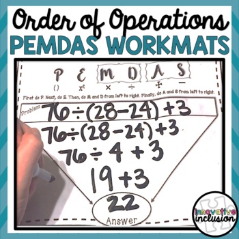 Preview of Order of Operations PEMDAS Work Mats