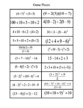 Preview of Order of Operations (PEMDAS)Match Game