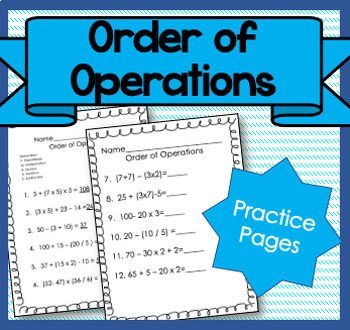 Preview of Order of Operations {Parentheses, Mult, Divide, Add, Subtract}