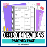 Order of Operations: Partner Activity