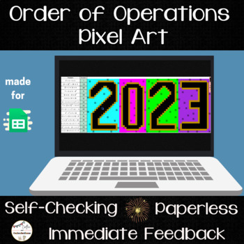 Preview of Order of Operations Pixel Art - New Year Digital Math Activity