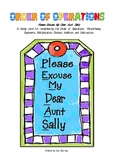 Order of Operations - Please Excuse My Dear Aunt Sally Card