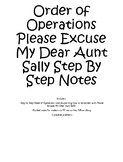 Order of Operations: Please Excuse My Dear Aunt Sally Step By Step Notes