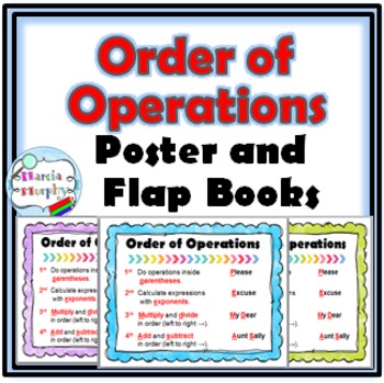Preview of Order of Operations Poster and Interactive Flap Books PEMDAS