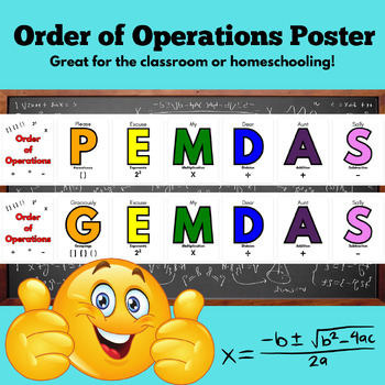 Preview of Order of Operations Poster - GEMDAS and PEMDAS