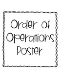 Order of Operations Poster set!