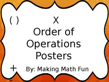 Preview of Order of Operations Posters