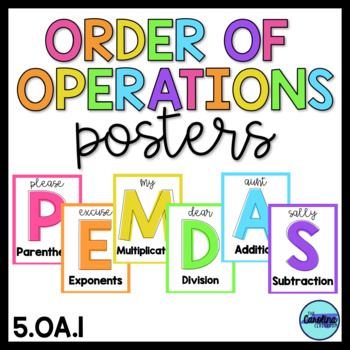 Order of Operations Posters PEMDAS by The Carolina Classroom | TPT