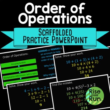 Preview of Order of Operations with Exponents PowerPoint Lessons